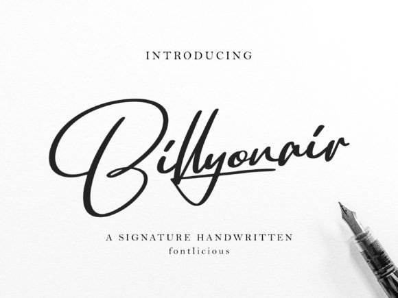 Billyonair: A Handwritten Font for Authentic Editorial Design