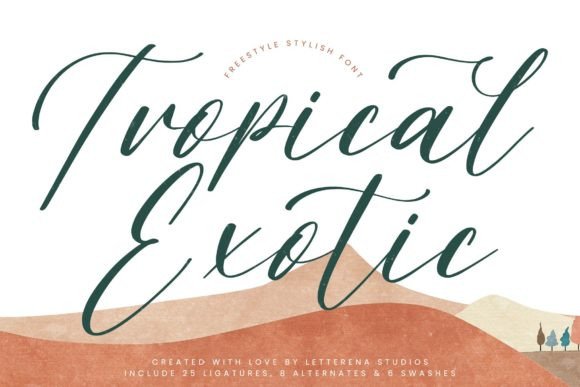 Tropical Exotic Font: Elegant Script for Editorial Design